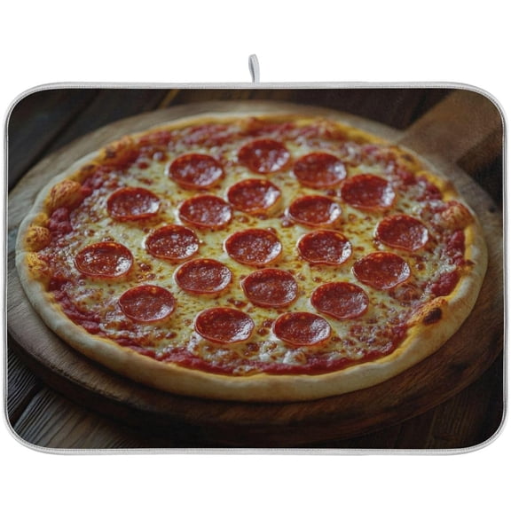 Dish Drying Mat Pepperoni Pizza Board Super Absorbent Drying Dish Mats Large Drying Pad Dish Mats for Kitchen Counter Mat 18 x 24 Inch