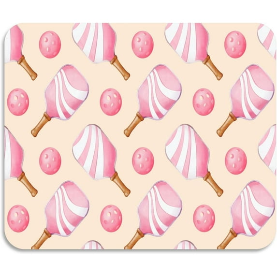 Dish Drying Mat, Pink Seamless Pattern with Pickleball Racquets and Balls 18x16inch Absorbent Coffee Mat,Non-slip Rubber Backed,Easy Clean,Hide Stain Kitchen Pad for Coffee Bar,Sink,Kitch