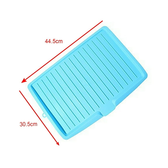 Dish Drying Mat,Plastic Dish Drainer Board,Drying Rack Tray,Draining Plate Strainer Mat with Side Drop,17.6x12.2 Slope Diversion Drainboard for Dish Rack Kitchen Counter