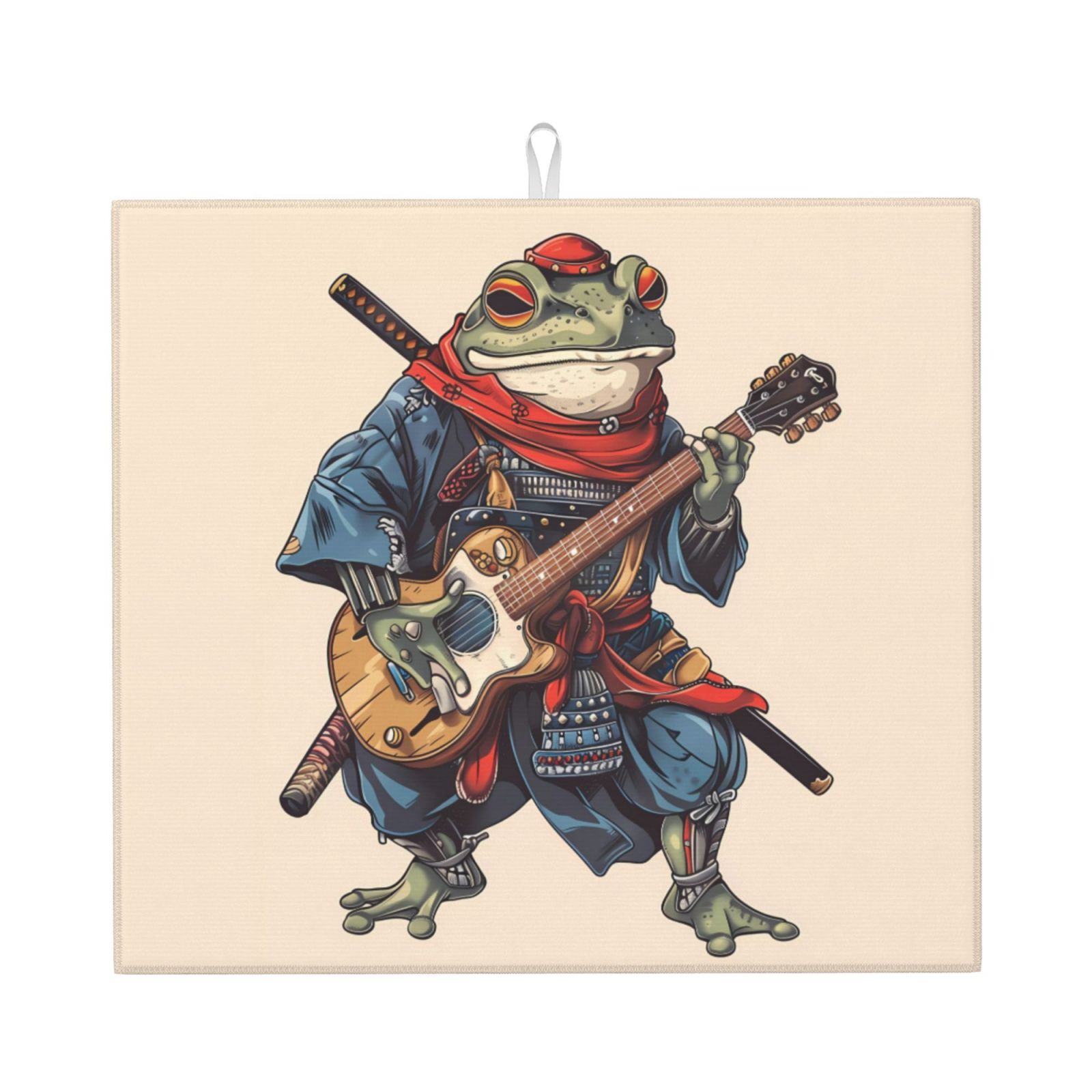 Dish Drying Mat, Samurai Frog Guitar Highly Absorbent Drying Matt ...