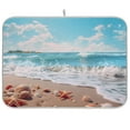 thumbnail image 1 of Dish Drying Mat Seastars Conch on Beach Kitchen Mats Microfiber Counter Absorbent Dish Pad Drainer Rack 18"x24", 1 of 7