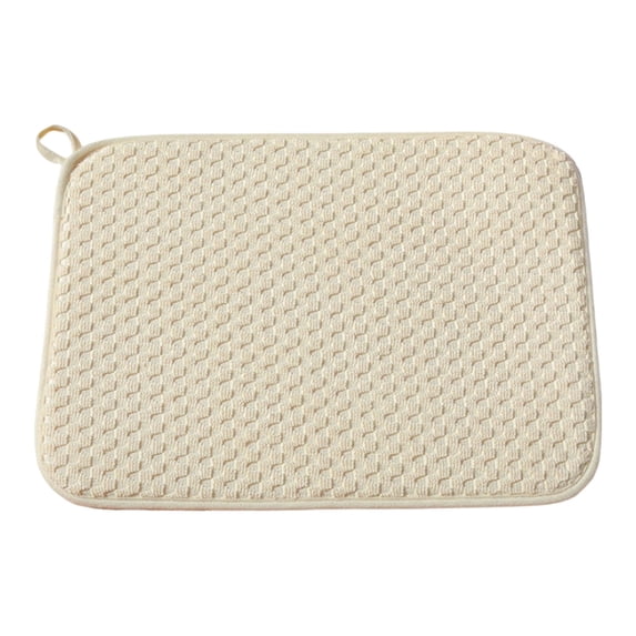 Dish Drying Mat,Small Microfiber Dish Drying Mat, Absorbent Dish Drainer Mats for Kitchen Counter,15.74 x 11.8 Inch Microfiber Dishes Drying Pad Countertops Sinks Draining Racks(Beige1)