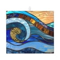 thumbnail image 1 of Dish Drying Mat, Stained Glass Ocean Wave Highly Absorbent Drying Matt Kitchen Counter, Dish Mat Drying Pad Dishes Drainer Mats for Kitchen Counter or Sink, 16 x 18 inch, 1 of 6