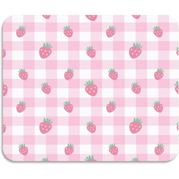 Dish Drying Mat, Strawberries Pink Plaid 18x16inch Absorbent Coffee Mat,Non-slip Rubber Backed,Easy Clean,Hide Stain Kitchen Pad for Coffee Bar,Sink,Kitchen Counter