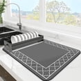 thumbnail image 1 of Dish Drying Mat Super Absorbent Drying Mat Coffee Mat with Non-slip Rubber Backed Large Dish Drying Mats for Kitchen Counter Easy Clean, Grey 15"x19", 1 of 6