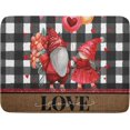 thumbnail image 1 of Dish Drying Mat Valentines Buffalo Plaid Love Gnome Valentine''s Day Decor Washable Fast Drying Pad Dish Drainer Mat for Kitchen Counter Sinks Refrigerator, 18 x 24 Inch, 1 of 6