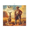thumbnail image 1 of Dish Drying Mat, Western Cowboy Kangaroo Highly Absorbent Drying Matt Kitchen Counter, Dish Mat Drying Pad Dishes Drainer Mats for Kitchen Counter or Sink, 16 x 18 inch, 1 of 6