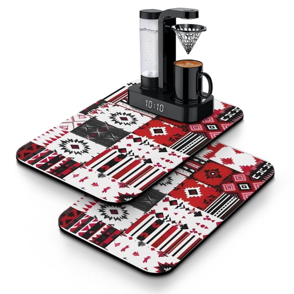 Dish Drying Mat with Wood Grain Design - Super Absorbent Diatomite Coffee Mat, Reusable and Durable Under Appliance Pad, Heat-Resistant Rustic Kitchen Mat with Artistic Appeal