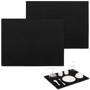 2 Pack Dish Drying Mat for Kitchen , Microfiber Dishes Drainer Mats , Coffee Machine Anti-slip Mat, Blender Anti-slip Mat,Home Dish Drying Pad for Dishes and Glassware,15" x 20" ,Black