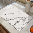 thumbnail image 1 of Dish Drying Mat for Kitchen Counter, 12"x16" Super Absorbent Dish Drying Pad, Quick Drying Mat for Coffee Machine, Dish Rack（Whtie Marble）, 1 of 6