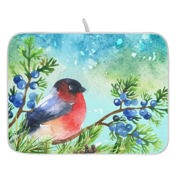 Dish Drying Mat for Kitchen Counter 16x18/18x24 Blue Bird Absorbent ...