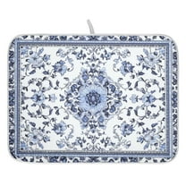 Dish Drying Mat for Kitchen Counter 16x18/18x24 Boho Floral Absorbent Coffee Bar Mat Dish Drainer Rack Mat for Kitchen Counter