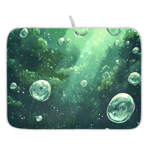 Dish Drying Mat for Kitchen Counter 16x18/18x24 Cartoon Fantasy Bubble Absorbent Coffee Bar Mat Dish Drainer Rack Mat for Kitchen Counter