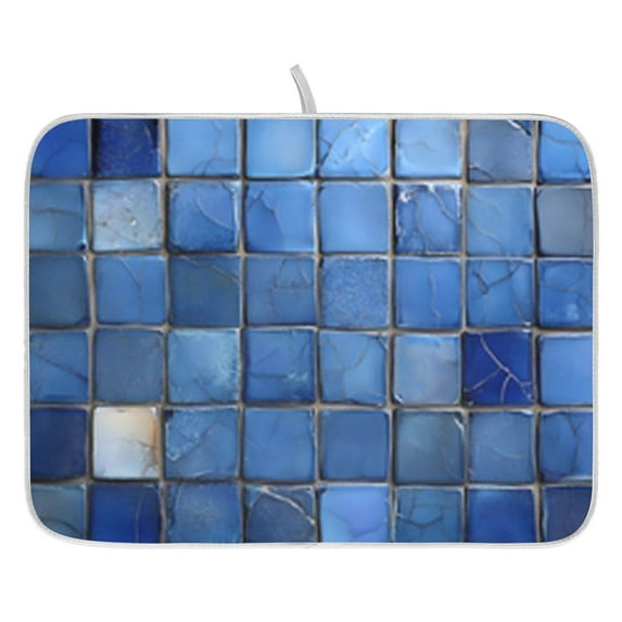 Dish Drying Mat for Kitchen Counter 16x18/18x24 Dark Blue Square ...