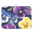 thumbnail image 1 of Dish Drying Mat for Kitchen Counter 16x18/18x24 Flowers Pansies Absorbent Coffee Bar Mat Dish Drainer Rack Mat for Kitchen Counter, 1 of 7