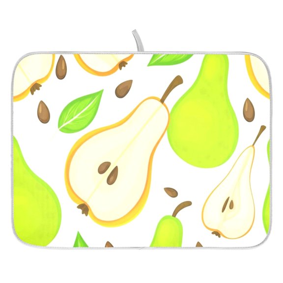 Dish Drying Mat for Kitchen Counter 16x18/18x24 Pear Absorbent Coffee Bar Mat Dish Drainer Rack Mat for Kitchen Counter