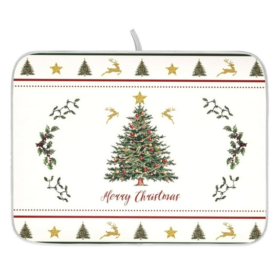 Dish Drying Mat for Kitchen Counter 16x18/18x24 Pine Tree Elk Absorbent ...