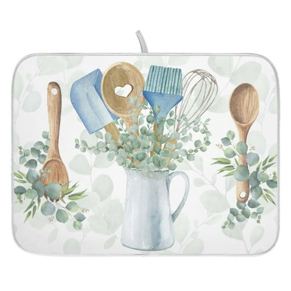 Dish Drying Mat for Kitchen Counter 16x18/18x24 Sage Green Absorbent ...