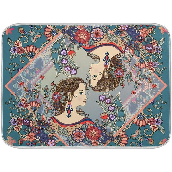 Dish Drying Mat for Kitchen Counter Microfiber Absorbent Dish Draining Mat Small Kitchen Drying Mat Heat Resistant Drying Pad for Counter 16 x 18