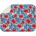thumbnail image 1 of Dish Drying Mat for Kitchen Counter Pioneer Pink Blue Rose Absorbent Reversible Microfiber Kitchen Countertop Protector Dishes Pad Large 18x24 Inch, 1 of 5