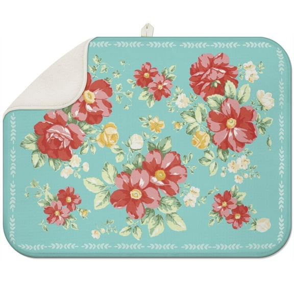 Dish Drying Mat for Kitchen Counter Pioneer Pink Peel Absorbent Reversible Microfiber Kitchen Countertop Protector Dishes Pad Large 18x24 Inch