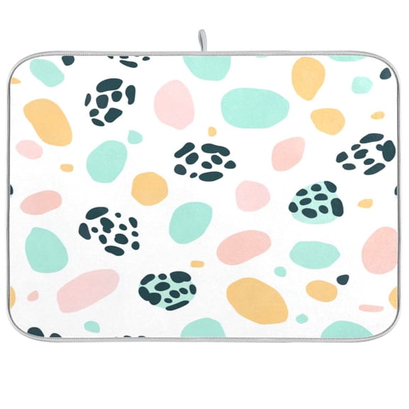 Dish Drying Mat for Kitchen Counter | Reversible, Super Absorbent & Hanging | 16x18 / 18x24 Inch (S/M),An Abstract Pattern