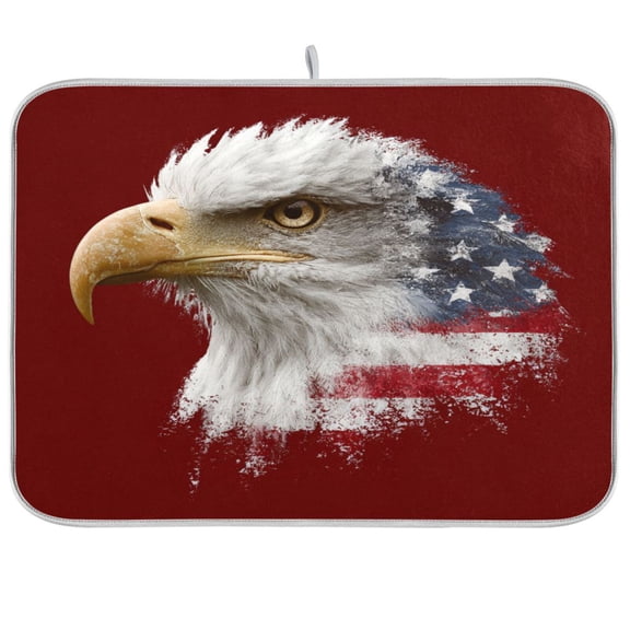 Dish Drying Mat for Kitchen Counter | Reversible, Super Absorbent & Hanging | 16x18 / 18x24 Inch (S/M),An Flag