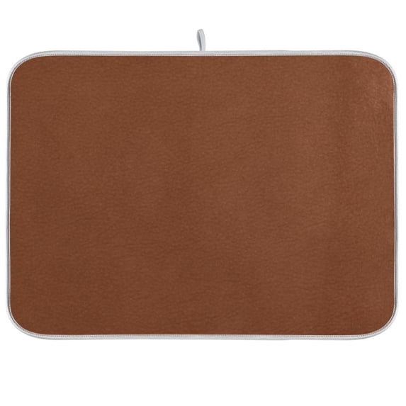 Dish Drying Mat for Kitchen Counter | Reversible, Super Absorbent & Hanging | 16x18 / 18x24 Inch (S/M),Brown