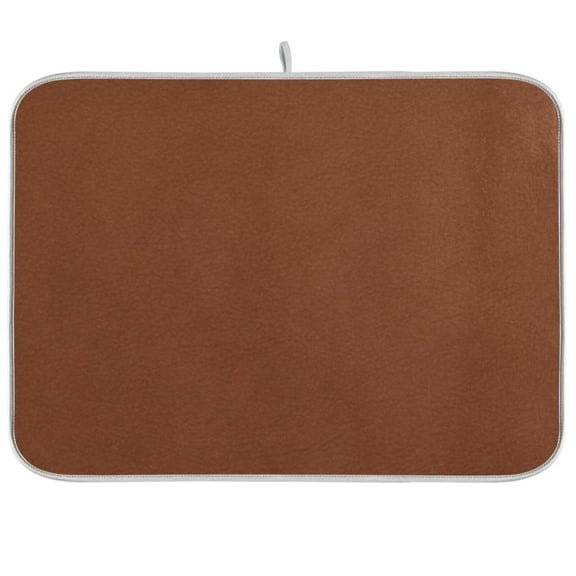 Dish Drying Mat for Kitchen Counter | Reversible, Super Absorbent & Hanging | 16x18 / 18x24 Inch (S/M)，Brown
