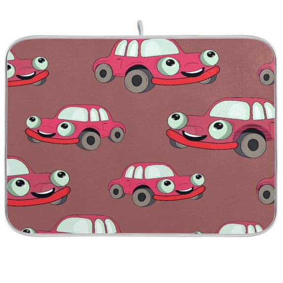 Dish Drying Mat for Kitchen Counter | Reversible, Super Absorbent & Hanging | 16x18 / 18x24 Inch (S/M),Car