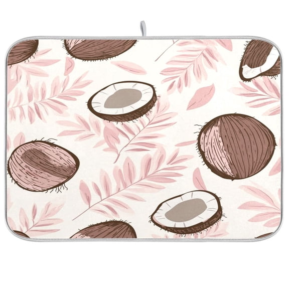 Dish Drying Mat for Kitchen Counter | Reversible, Super Absorbent & Hanging | 16x18 / 18x24 Inch (S/M),Coconut Shell