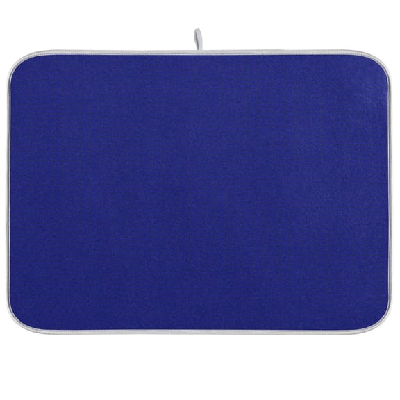 Dish Drying Mat for Kitchen Counter | Reversible, Super Absorbent & Hanging | 16x18 / 18x24 Inch (S/M)，Dark Blue
