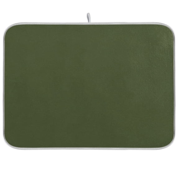Dish Drying Mat for Kitchen Counter | Reversible, Super Absorbent & Hanging | 16x18 / 18x24 Inch (S/M),Green