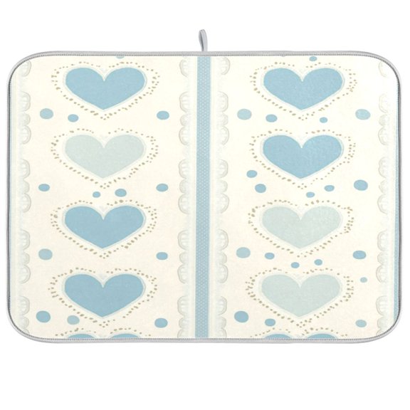Dish Drying Mat for Kitchen Counter | Reversible, Super Absorbent & Hanging | 16x18 / 18x24 Inch (S/M),Heart