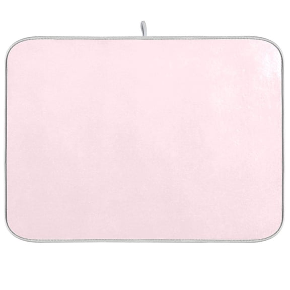 Dish Drying Mat for Kitchen Counter | Reversible, Super Absorbent & Hanging | 16x18 / 18x24 Inch (S/M),Light Pink
