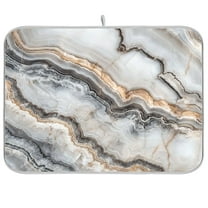 Dish Drying Mat for Kitchen Counter | Reversible, Super Absorbent & Hanging | 16x18 / 18x24 Inch (S/M)，Marble