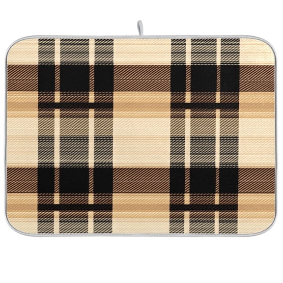 Dish Drying Mat for Kitchen Counter | Reversible, Super Absorbent & Hanging | 16x18 / 18x24 Inch (S/M)，Pattern