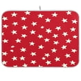 thumbnail image 1 of Dish Drying Mat for Kitchen Counter | Reversible, Super Absorbent & Hanging | 16x18 / 18x24 Inch (S/M)，Red Background with White Stars, 1 of 8