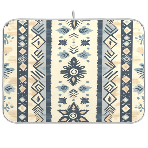Dish Drying Mat for Kitchen Counter | Reversible, Super Absorbent & Hanging | 16x18 / 18x24 Inch (S/M),Traditional Tribal Pat