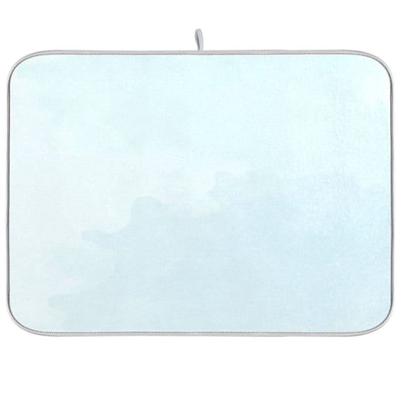 Dish Drying Mat for Kitchen Counter | Reversible, Super Absorbent & Hanging | 16x18 / 18x24 Inch (S/M),Wathet Blue