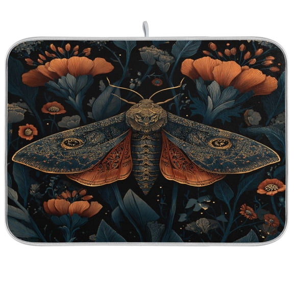 Dish Drying Mat for Kitchen Counter | Reversible, Super Absorbent & Hanging | 16x18 / 18x24 Inch (S/M),Wings