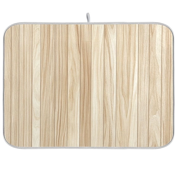Dish Drying Mat for Kitchen Counter | Reversible, Super Absorbent & Hanging | 16x18 / 18x24 Inch (S/M),Wood