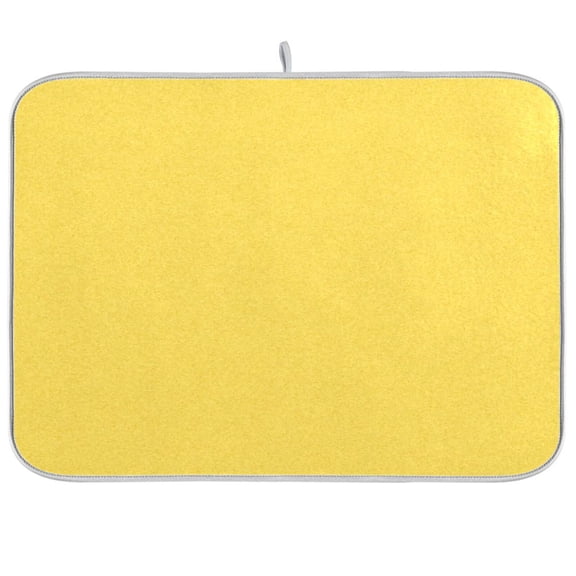 Dish Drying Mat for Kitchen Counter | Reversible, Super Absorbent & Hanging | 16x18 / 18x24 Inch (S/M),Yellow
