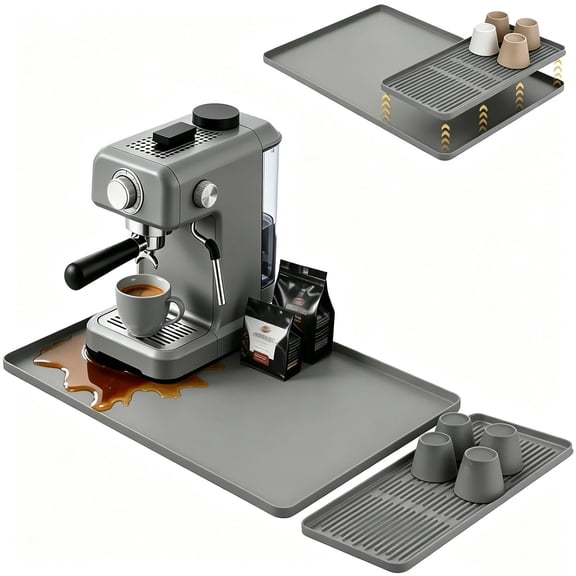 Dish Drying Mat for Kitchen Counter, Silicone Sink Mat & Bar Mat, Stone Drying Mat for Espresso Machine Accessories, Coffee Bar & Pet Food