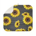 thumbnail image 1 of Dish Drying Mat with Sunflower Pattern, Microfiber Kitchen Counter Pad 16x18 Inch, Foldable Absorbent Floral Rack Pad, 1 of 7