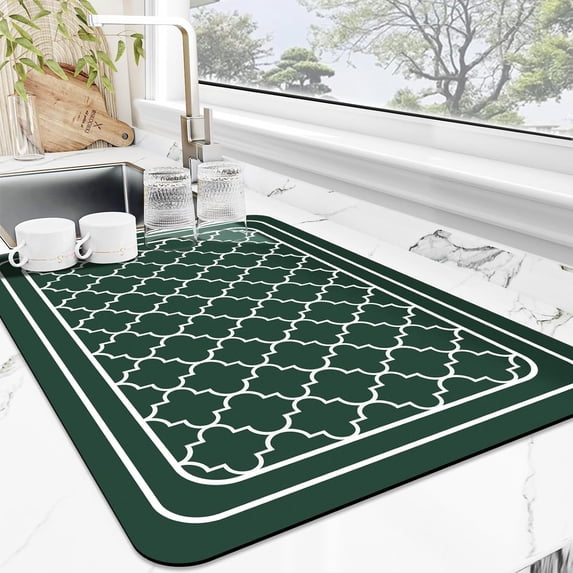 Dish Drying Mats,16" X24" Coffee Bar Mat Large Super Absorbent Kitchen Drying Mat Kitchen Counter Mat Dish Mat Drying Kitchen Mat Dish Drying Pad Coffee Mat Draining Mat for Kitchen Counter