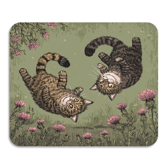 Dish Drying Mats Diatomaceous Earth Super Absorbent Non-slip Rubber Sole 15.7×11.8in Two Cute Chinese Field Cats