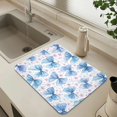 thumbnail image 1 of Dish Drying Mats Diatomaceous Earth Super Absorbent Non-slip Rubber Sole 23.6x19.7in Cute Light Blue Bows Pattern, 1 of 11