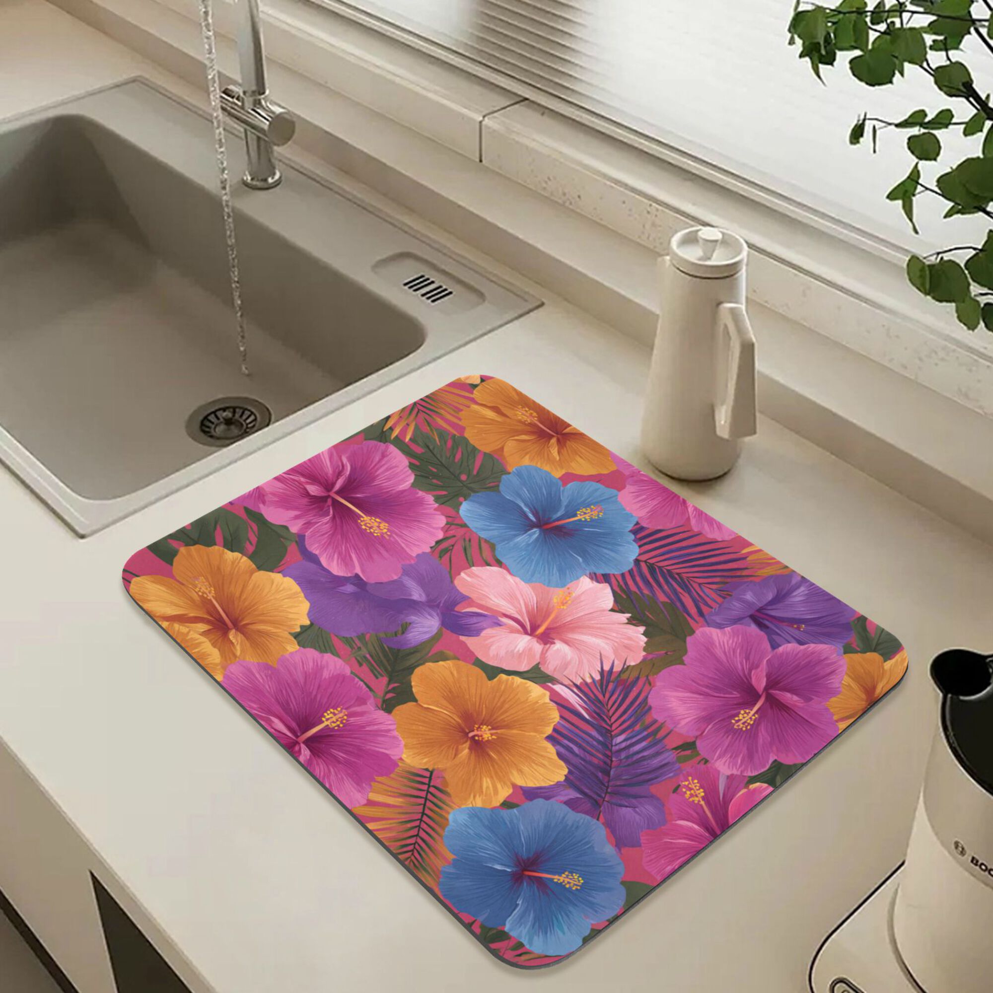 Dish Drying Mats Diatomaceous Earth Super Absorbent Non-slip Rubber ...