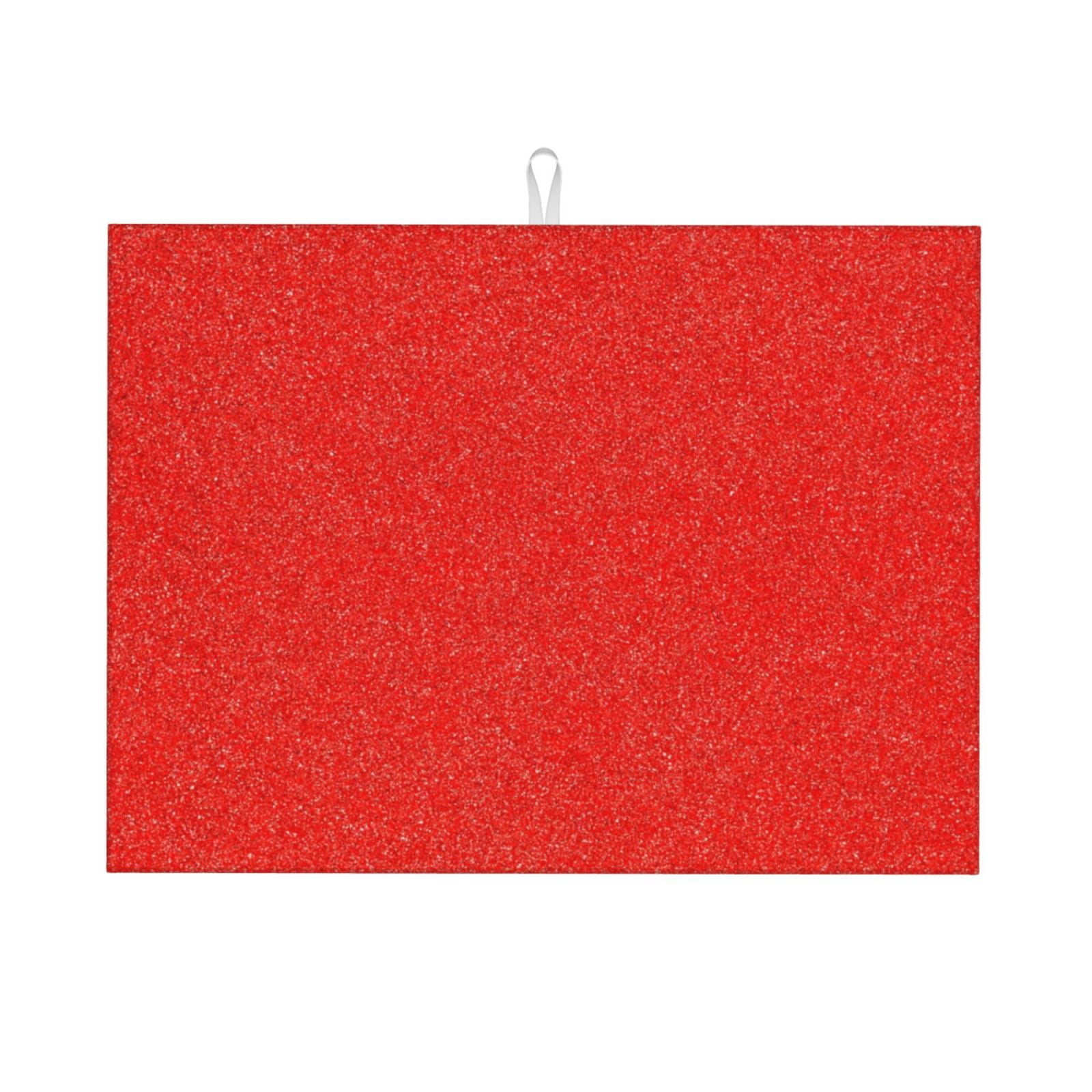 Dish Drying Mats for Kitchen Counter - Red Glitter (2) 18x24in Dish ...